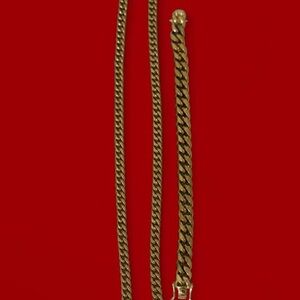 Cuban Gold Chain Necklace & bracelet set